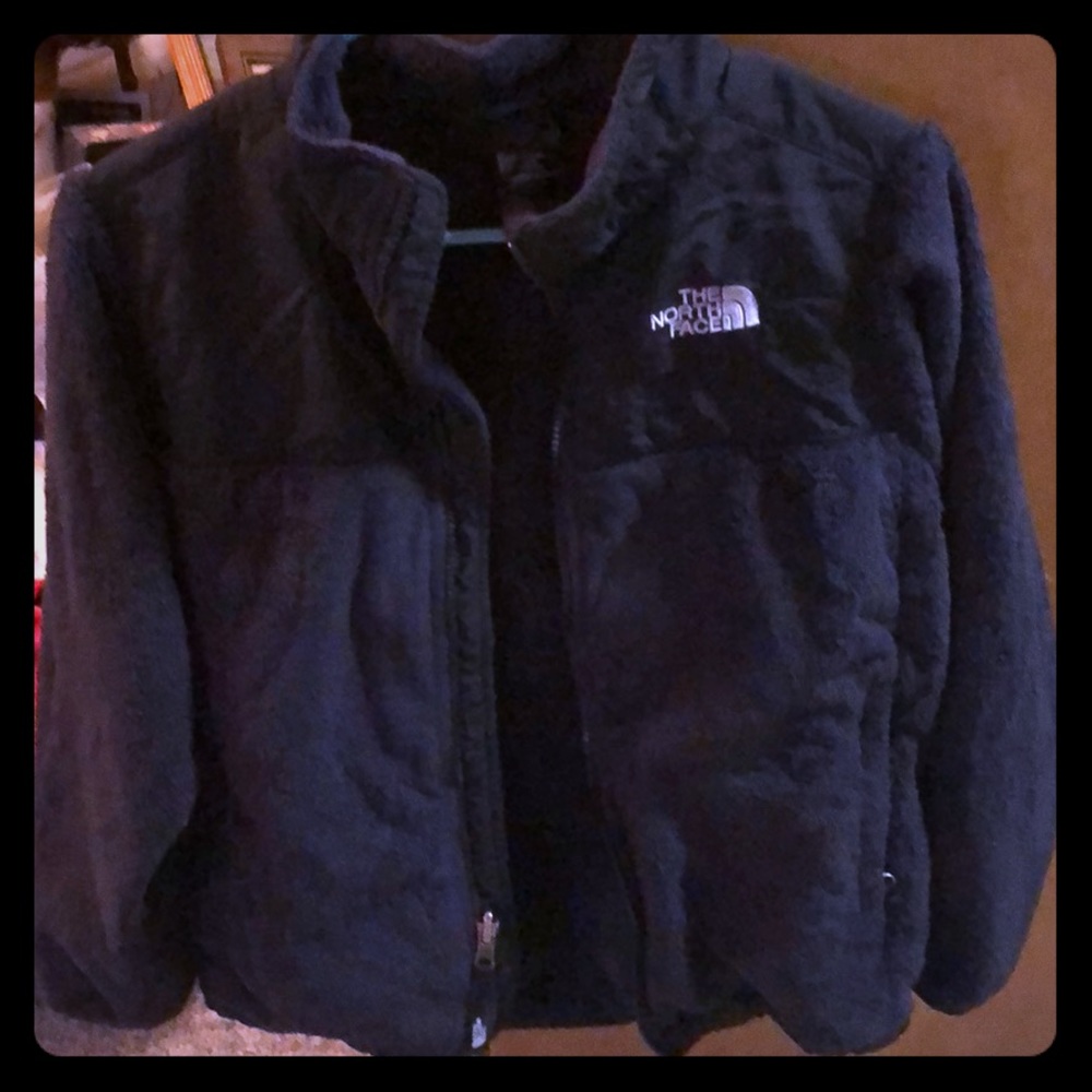 Girls LG North face black Fuzzy Jacket